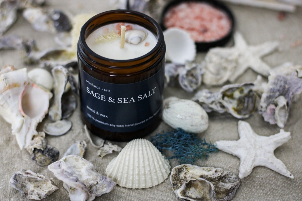 Sea Salt and Sage Wood świeca z wosku rzepakowego 160ml