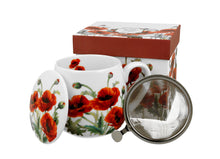 Załaduj obraz do przeglądarki galerii, Kubek baryłka 430 ml z zaparzaczem CLASSIC POPPIES
