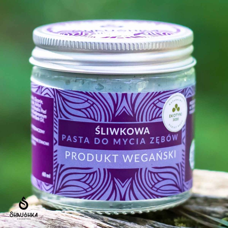 ŚLIWKOWA PASTA DO MYCIA ZĘBÓW W SŁOIKU - BEZ FLUORU 60ml